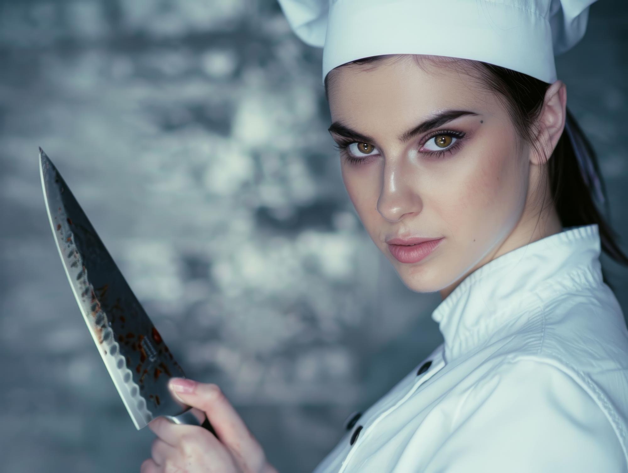 Head chef with tech knives